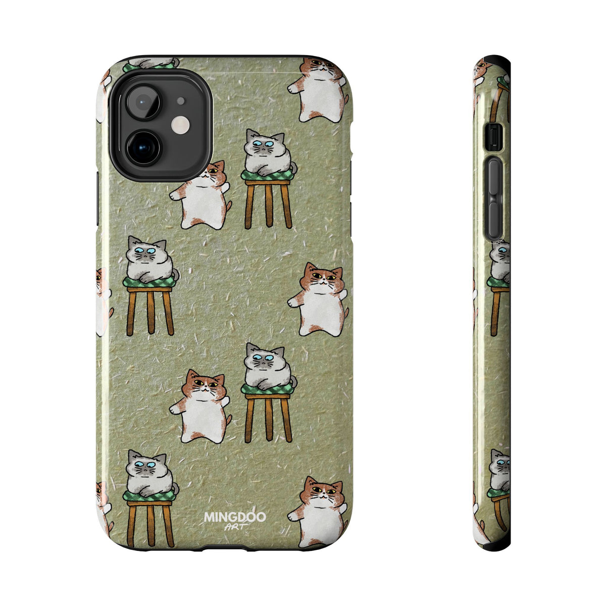 Two Cats, Zero Thoughts Pattern Tough Phone Case