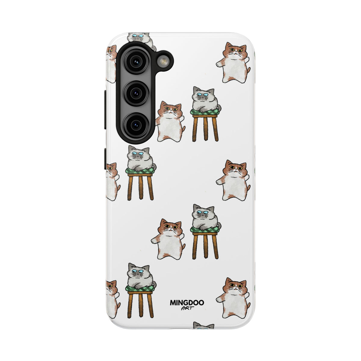 Two Cats, Zero Thoughts Pattern Tough Phone Case