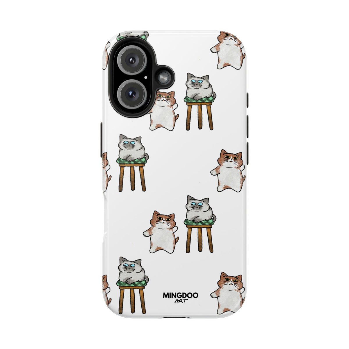 Two Cats, Zero Thoughts Pattern Tough Phone Case
