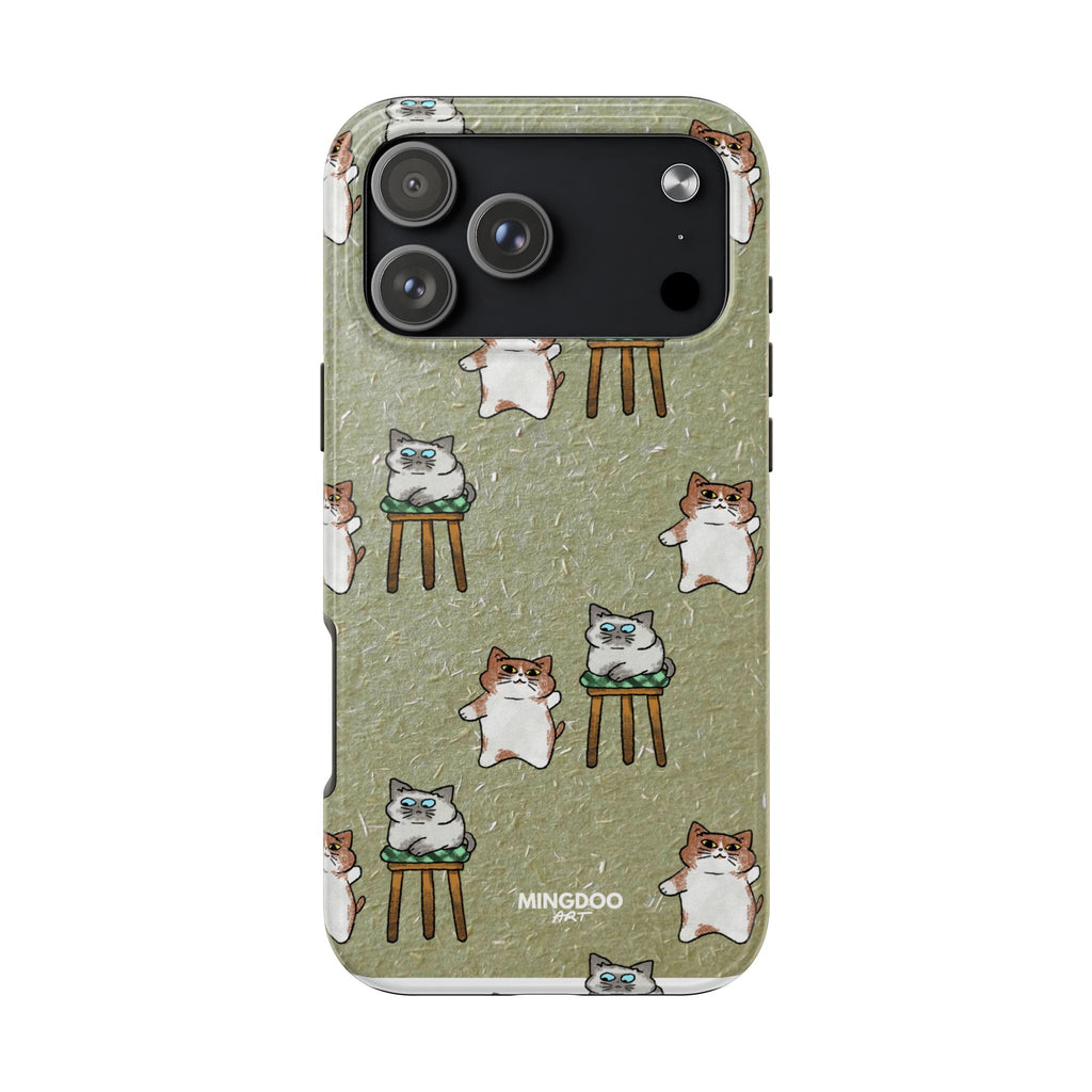 Two Cats, Zero Thoughts Pattern Tough Phone Case