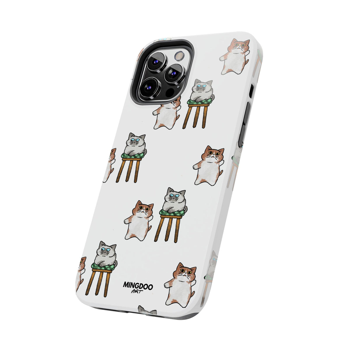 Two Cats, Zero Thoughts Pattern Tough Phone Case
