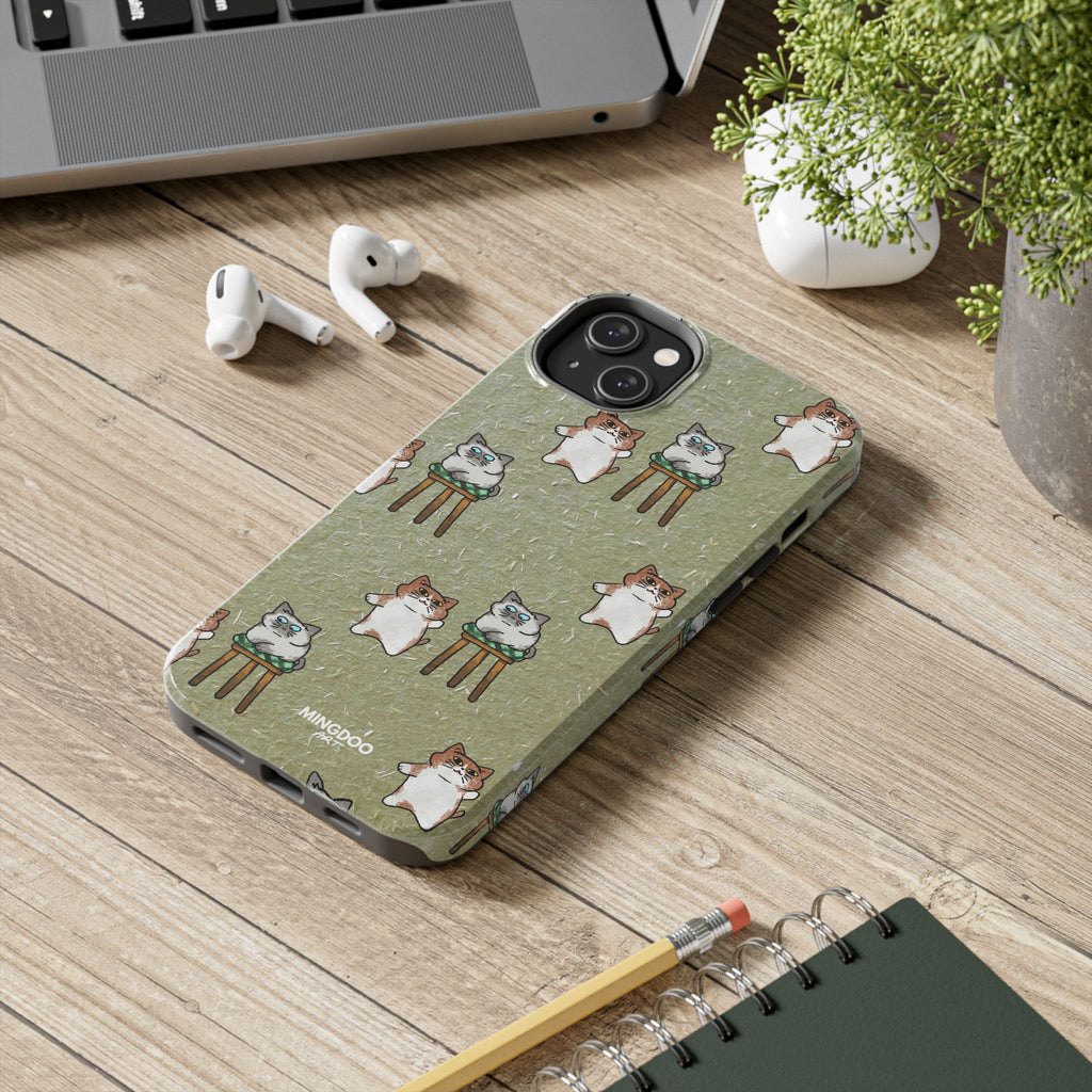 Two Cats, Zero Thoughts Pattern Tough Phone Case
