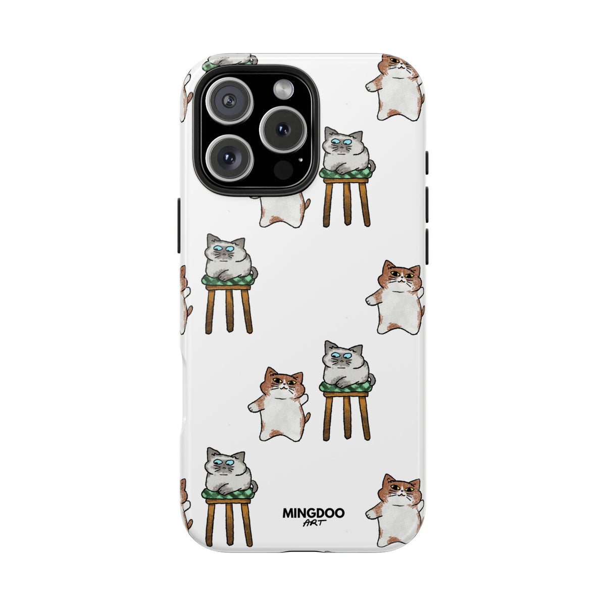 Two Cats, Zero Thoughts Pattern Tough Phone Case