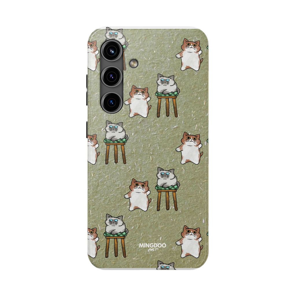 Two Cats, Zero Thoughts Pattern Tough Phone Case