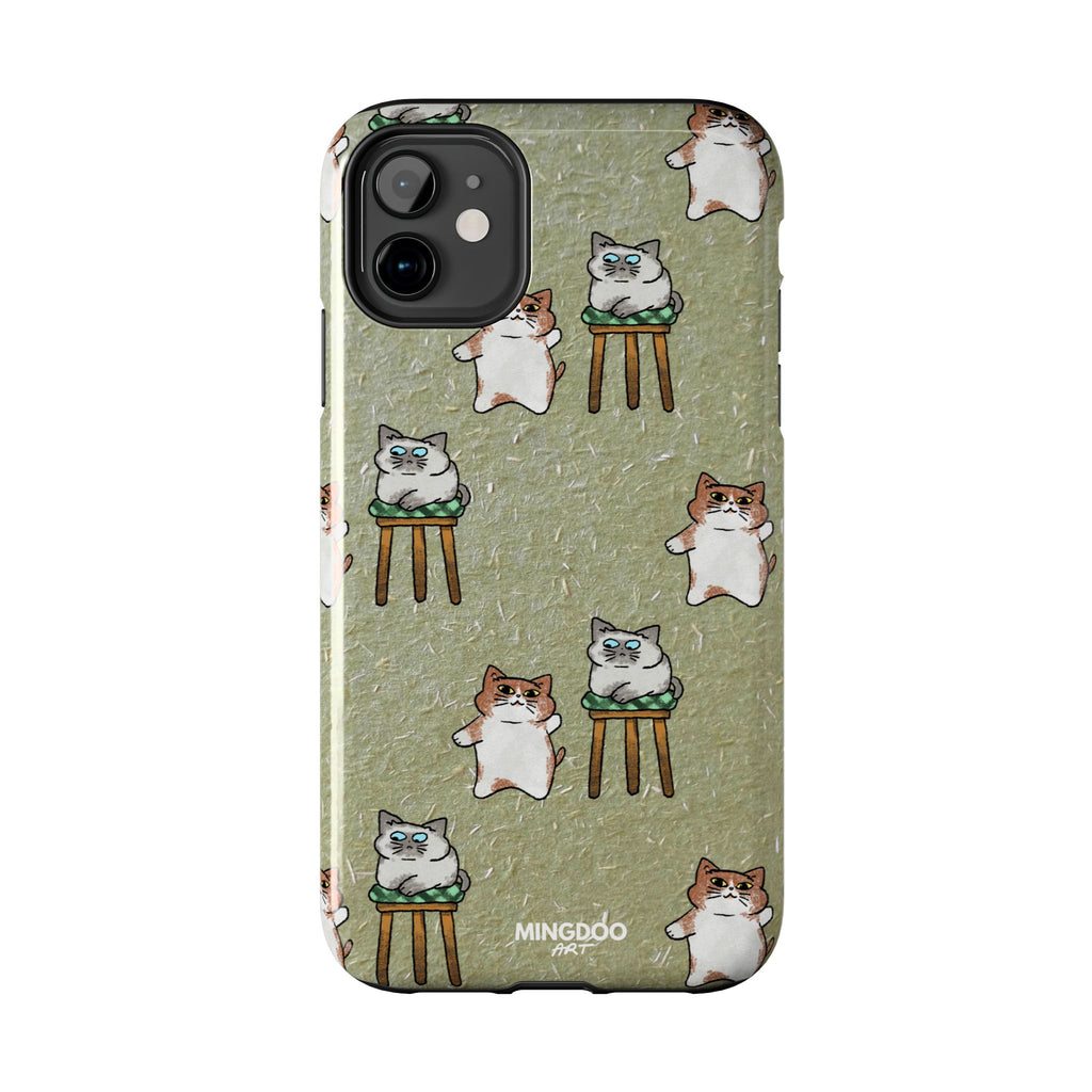Two Cats, Zero Thoughts Pattern Tough Phone Case