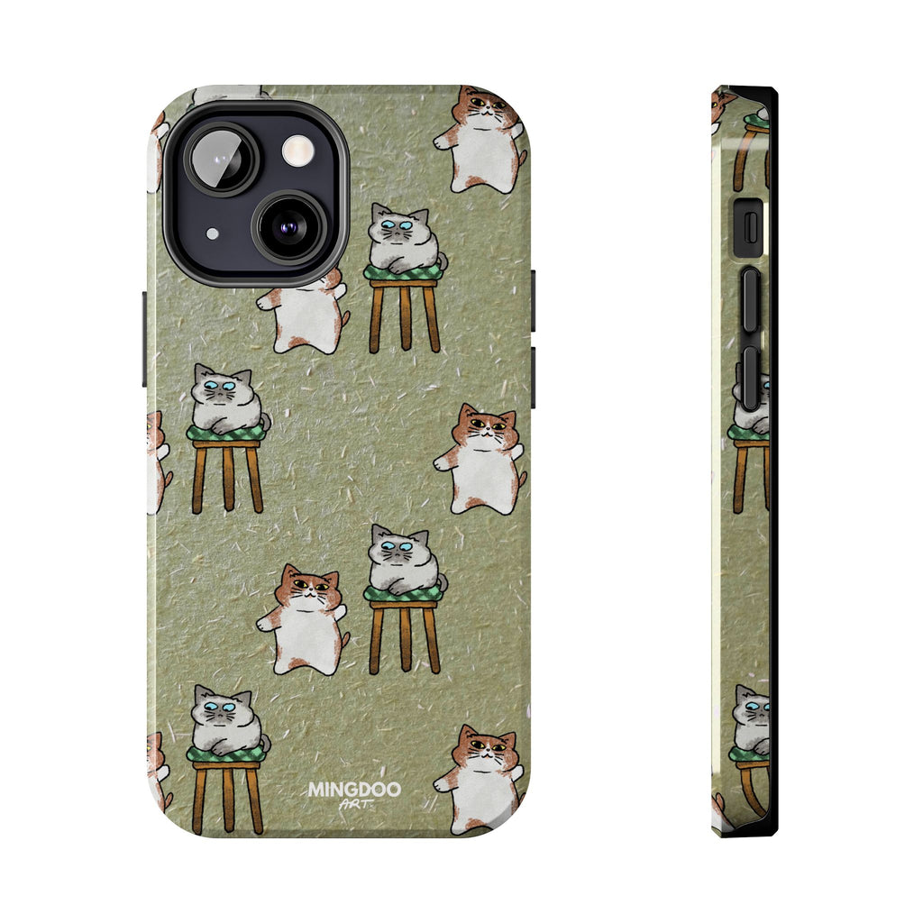 Two Cats, Zero Thoughts Pattern Tough Phone Case