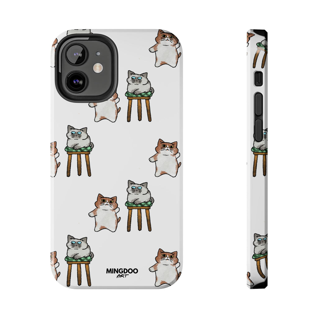 Two Cats, Zero Thoughts Pattern Tough Phone Case