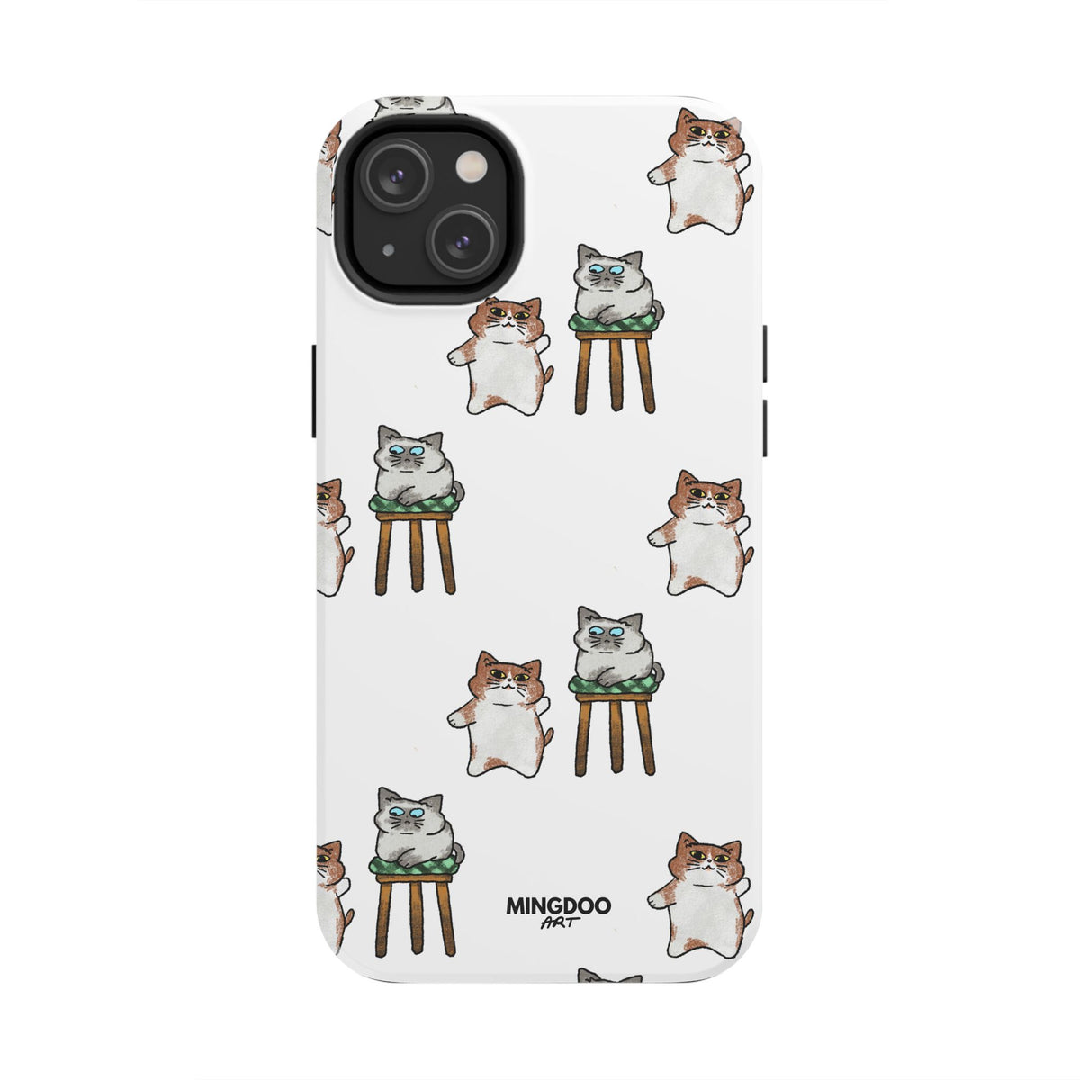 Two Cats, Zero Thoughts Pattern Tough Phone Case