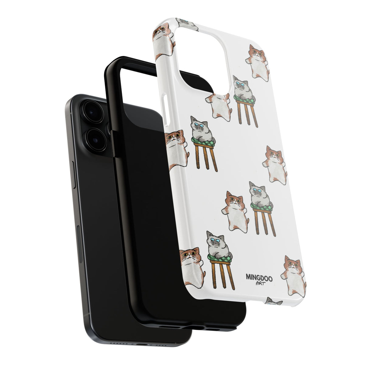 Two Cats, Zero Thoughts Pattern Tough Phone Case