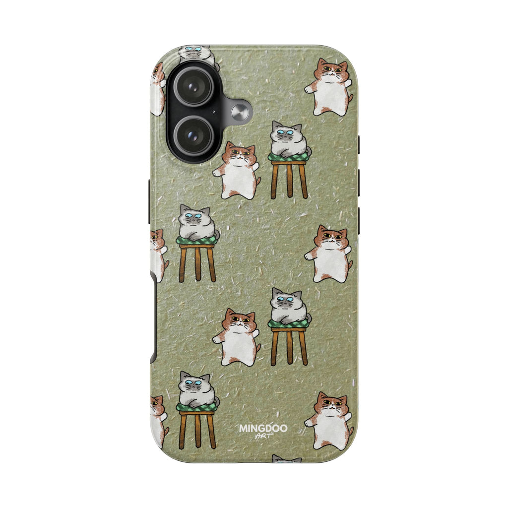 Two Cats, Zero Thoughts Pattern Tough Phone Case