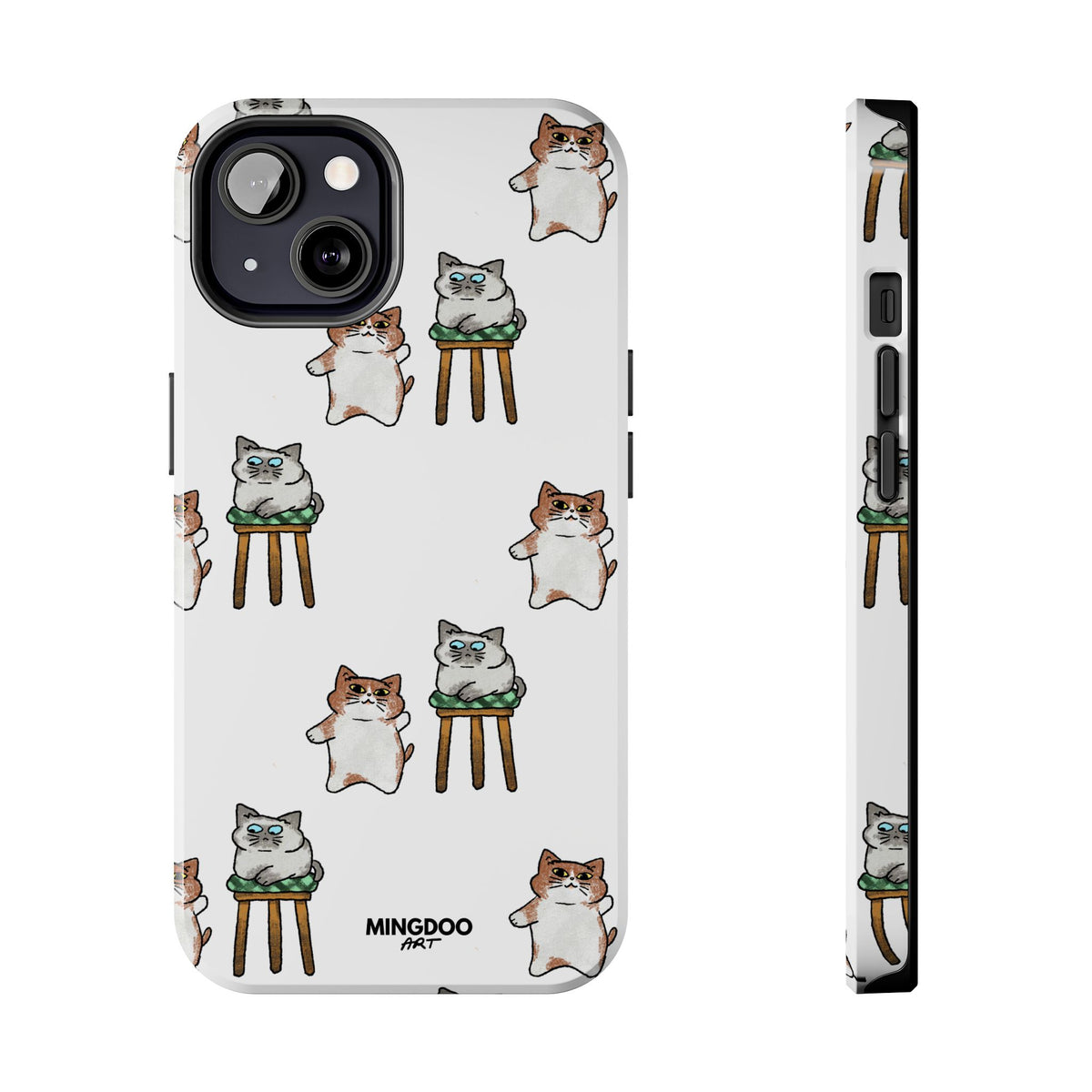 Two Cats, Zero Thoughts Pattern Tough Phone Case