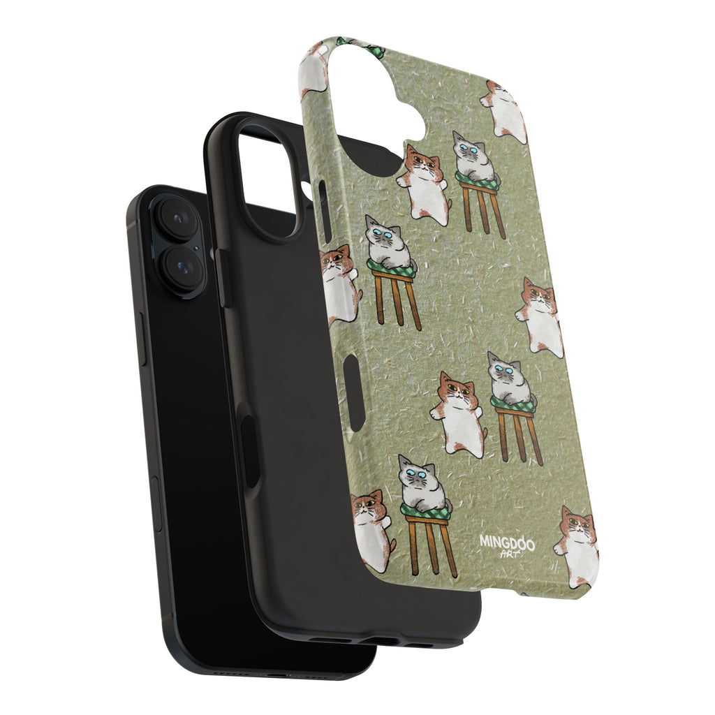 Two Cats, Zero Thoughts Pattern Tough Phone Case