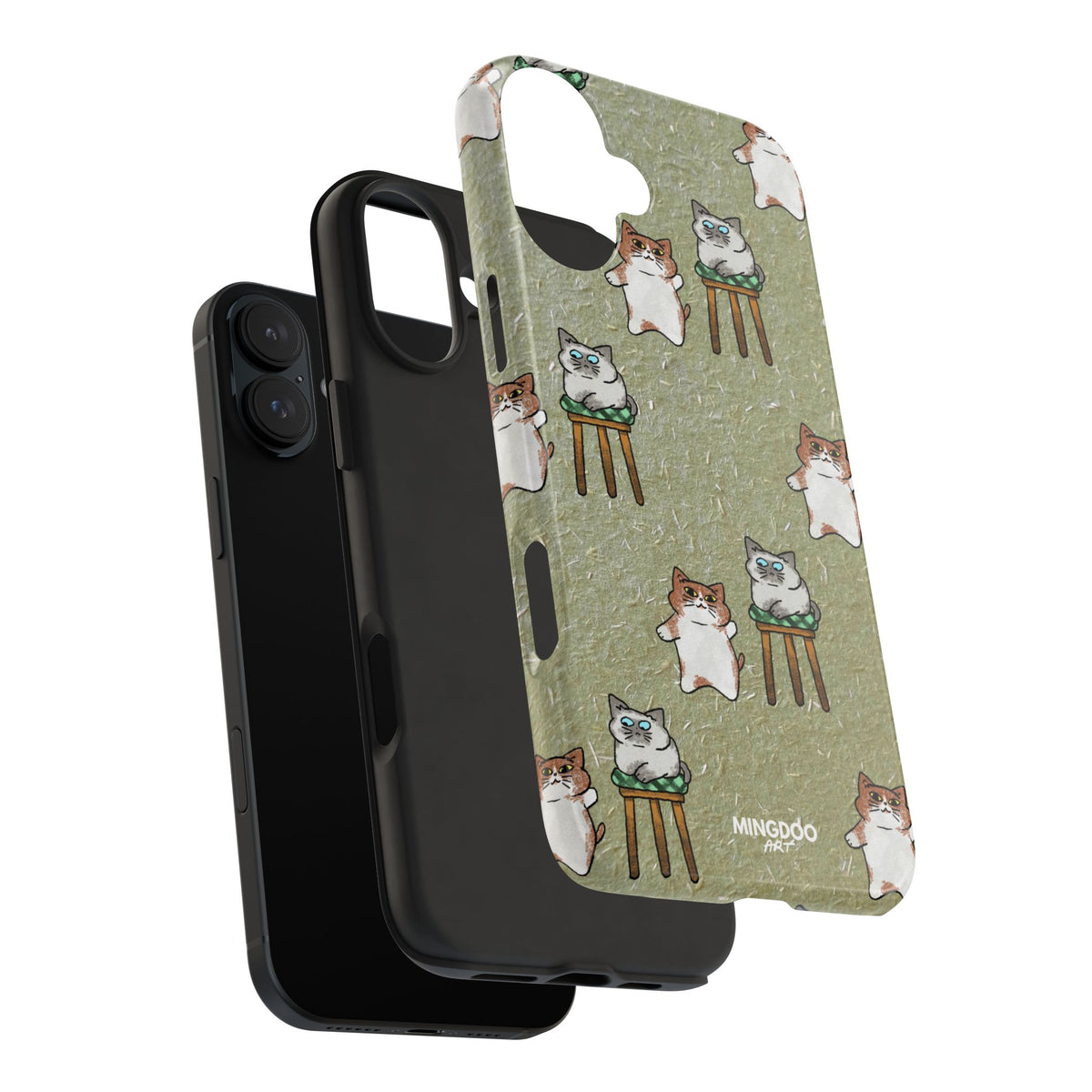 Two Cats, Zero Thoughts Pattern Tough Phone Case