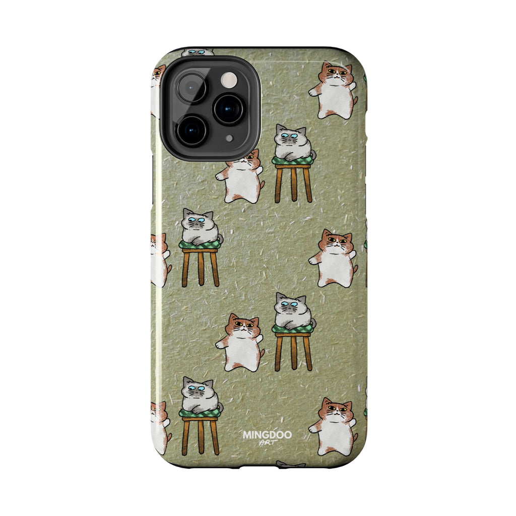 Two Cats, Zero Thoughts Pattern Tough Phone Case