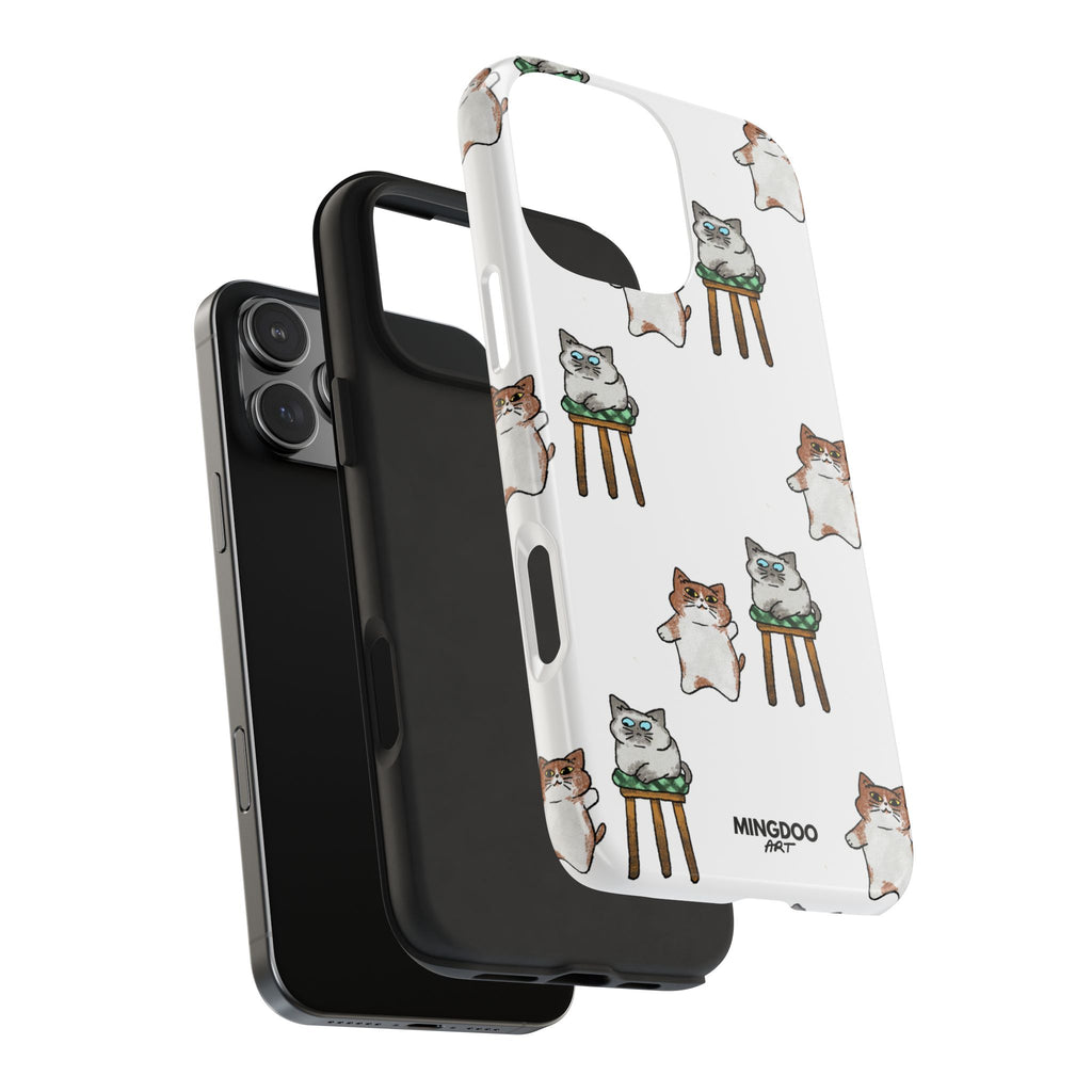 Two Cats, Zero Thoughts Pattern Tough Phone Case