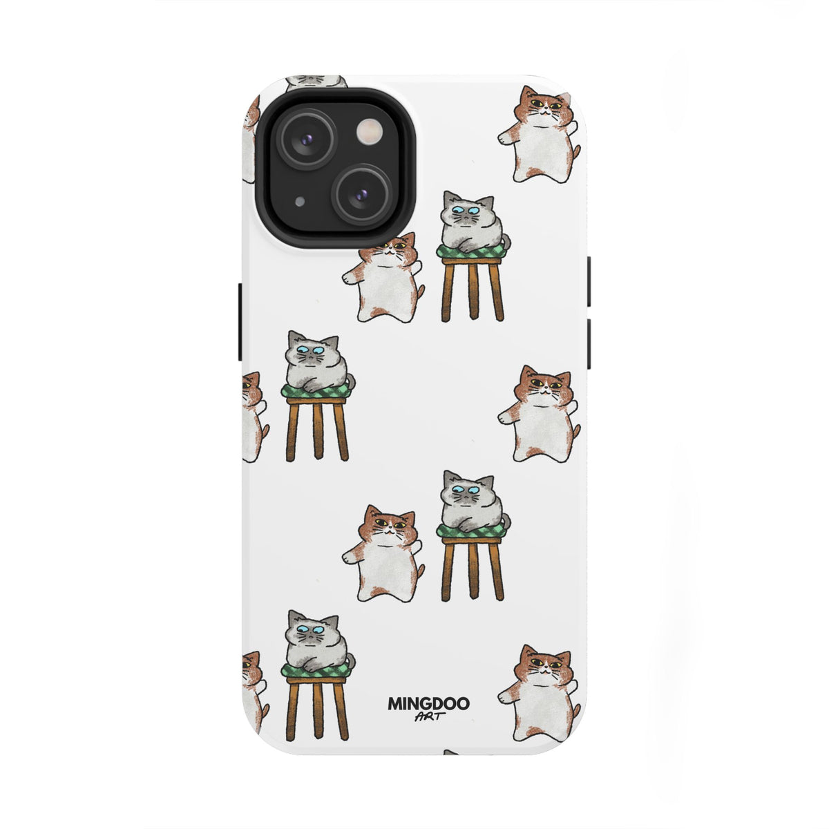 Two Cats, Zero Thoughts Pattern Tough Phone Case